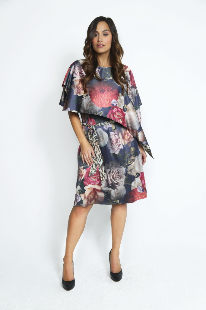 Yona New York Floral Drape Dress